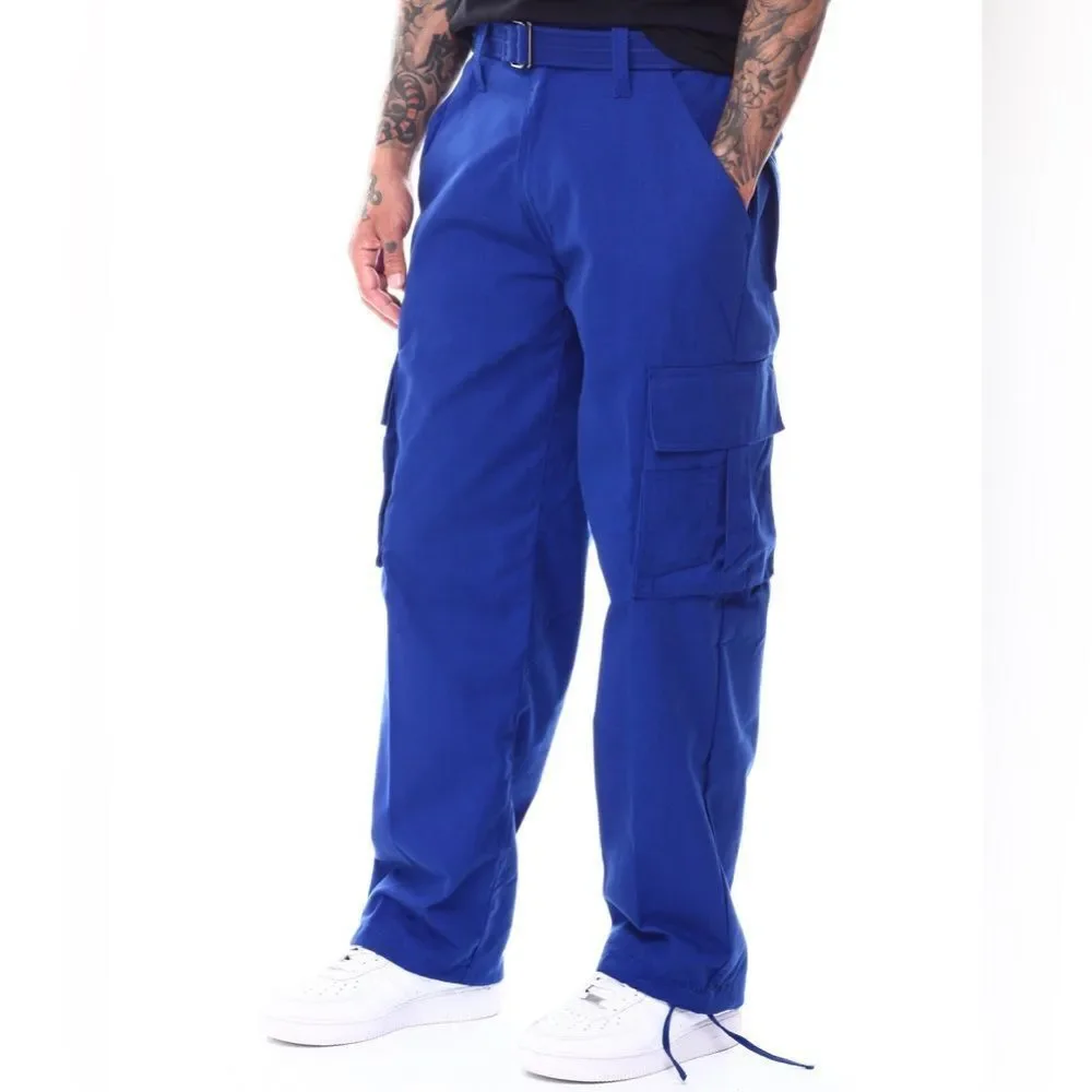 REGAL WEAR CARGO TWILL PANTS WITH BELT - ROYAL 42 32